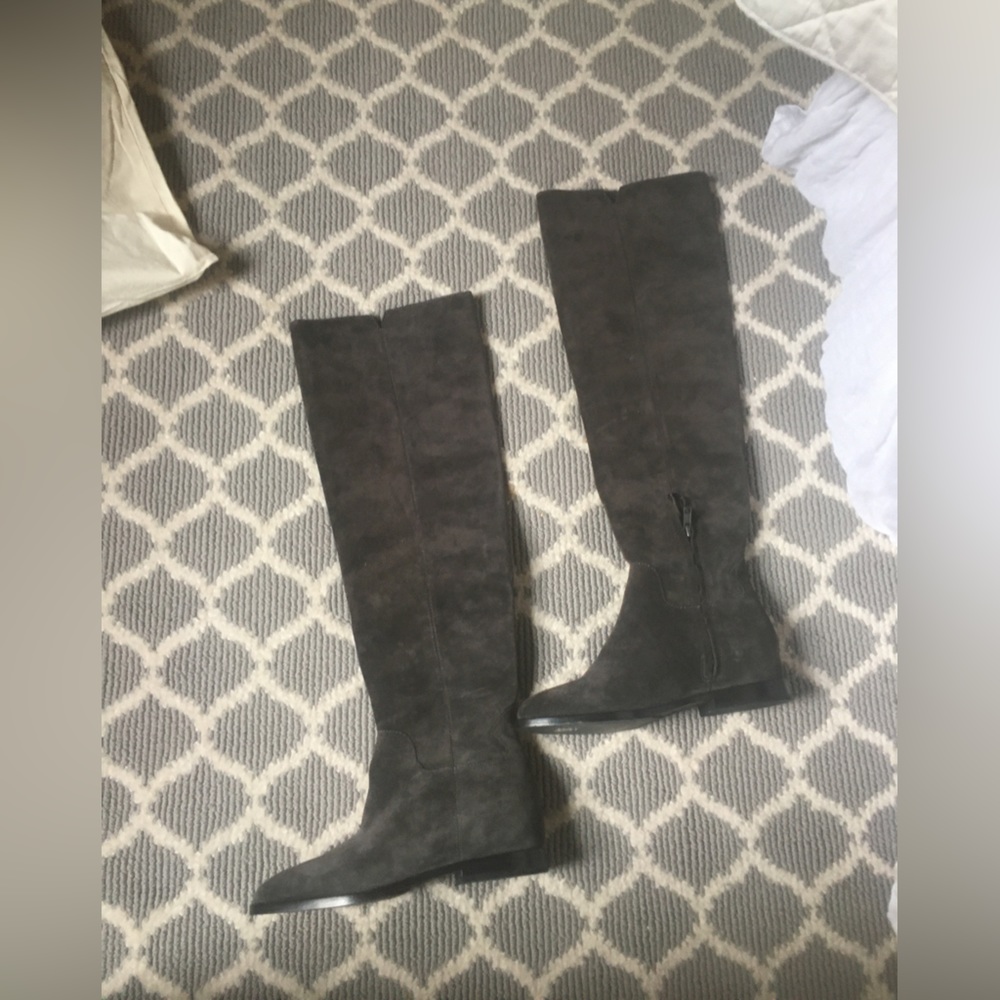 NEVER WORN: ASH over the knee charcoal suede boots